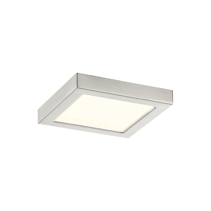 Troy 5″ Square 5CCT Flush Mount Brushed Nickel