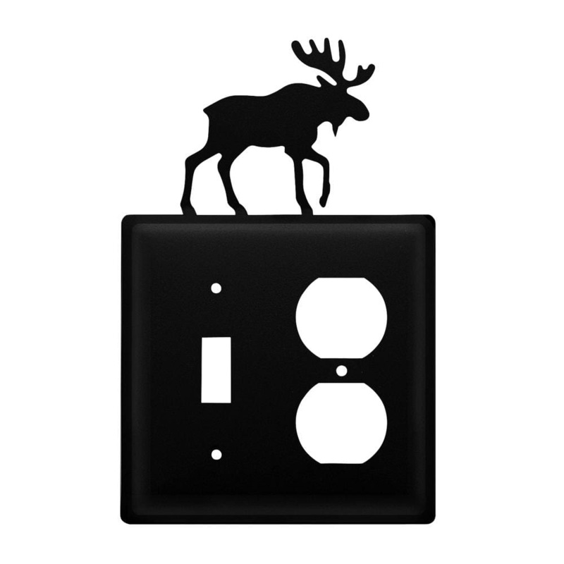 Village Wrought Iron ESO-19 Double Moose Switch Outlet Cover