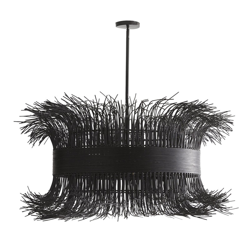 Arteriors DK89926 Filamento Six Light Chandelier Black