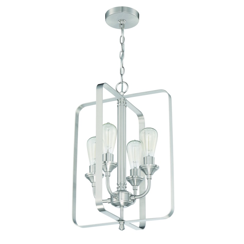 Craftmade 53034-BNK Bridgestone Four Light Foyer Pendant Brushed Polished Nickel (Discontinued)