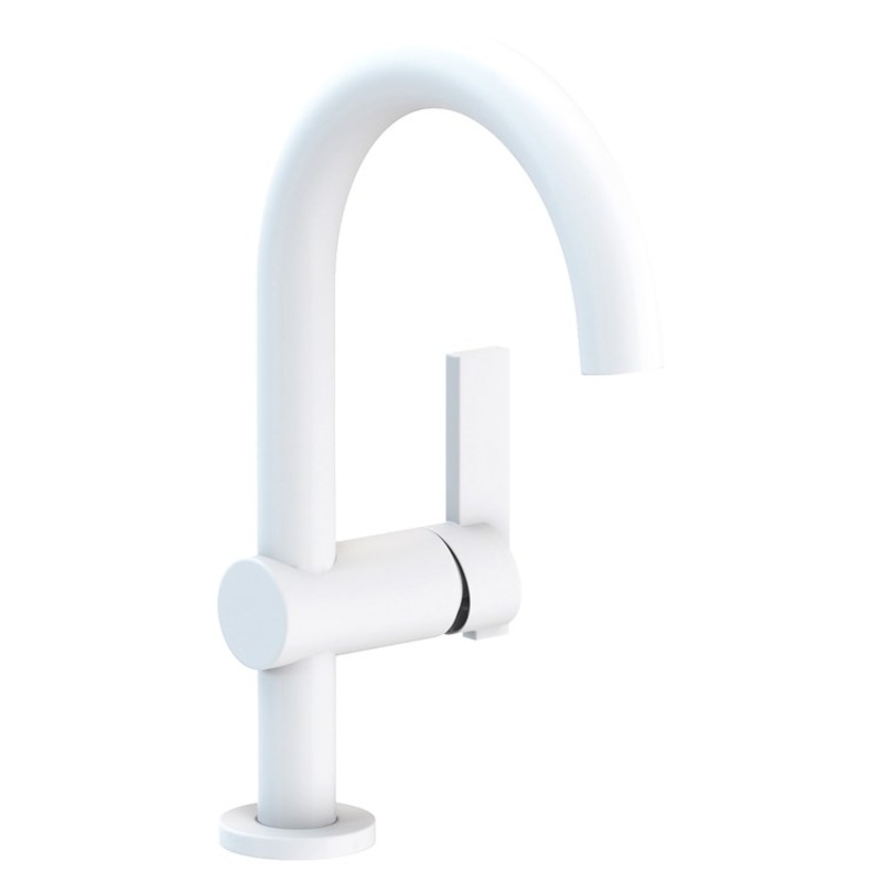 Lavatory Faucet Priya 1 Lever ADA WaterSense Matte White 1.2 Gallons per Minute Pop-Up 1 Hole