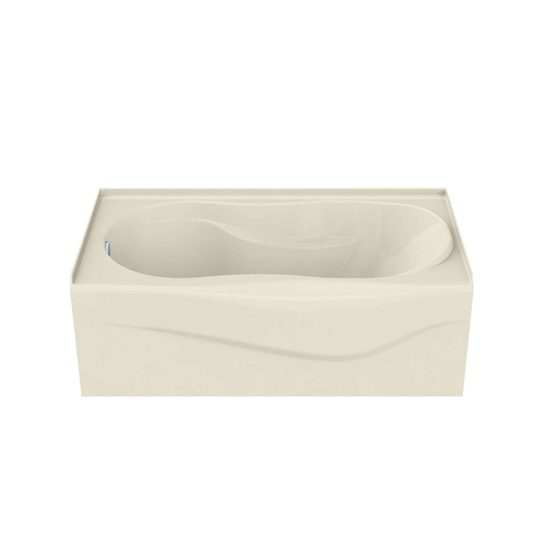 MAAX 105726-L-108-004 Murmur 6032 A Acrylic Alcove Left-Hand Drain Aerosens Bathtub in Bone