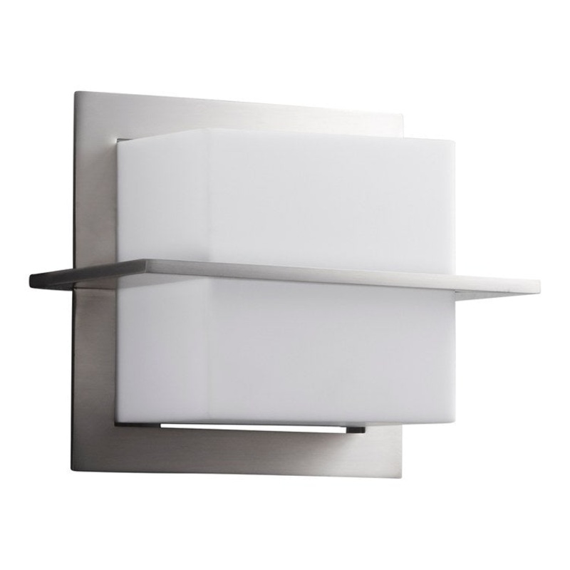 Metrix Single-Light LED Bathroom Wall Sconce – Satin Nickel