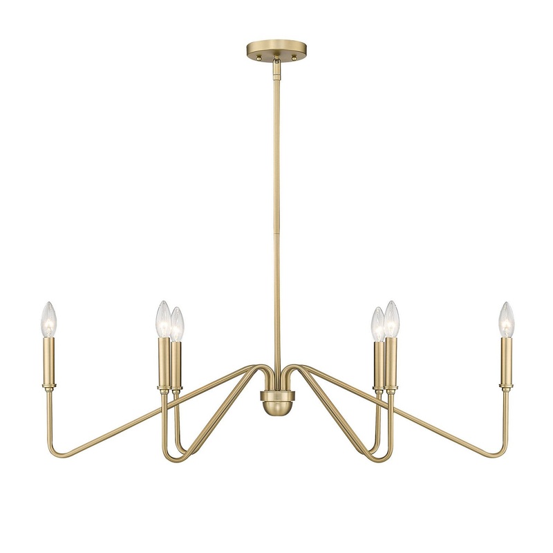 Six Light Linear Pendant from the Kennedy BCB Collection in Brushed Champagne Bronze Finish by Golden