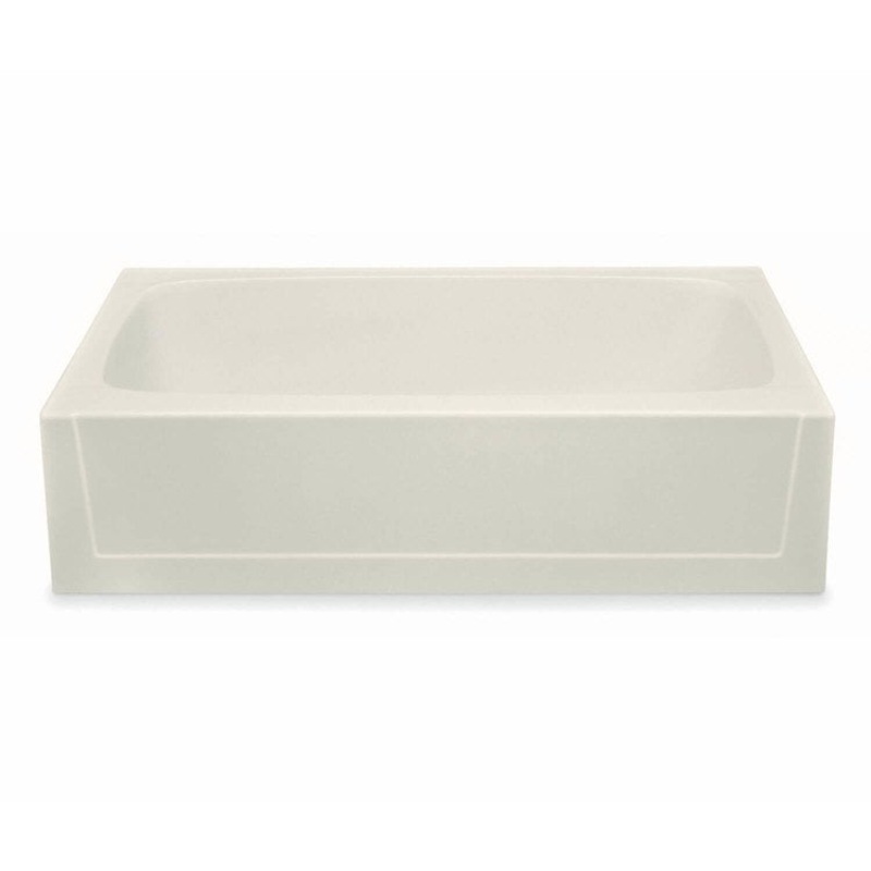Soaking Tub Alcove Left Drain Biscuit Rectangle 50 Gallons 60 x 30 x 18 Inch