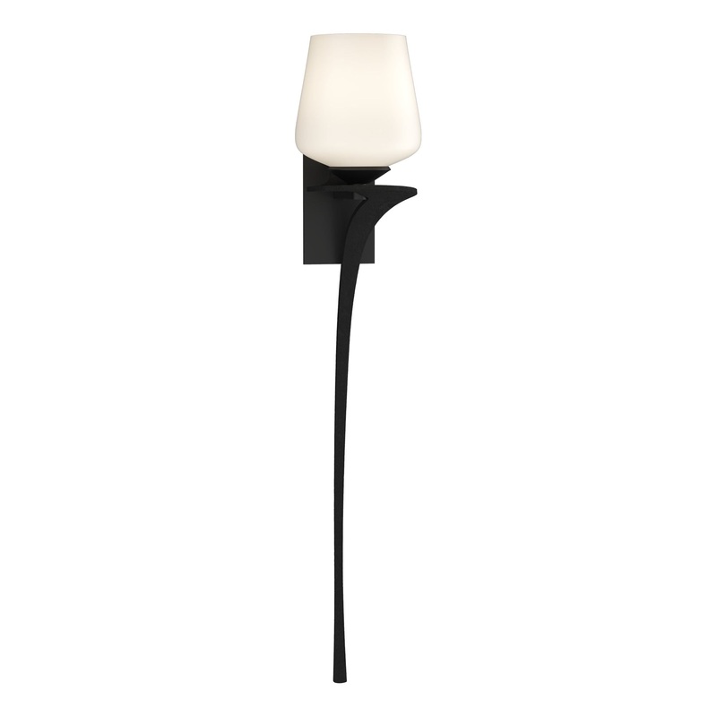 Antasia Single Glass 1-Light Sconce Black Right