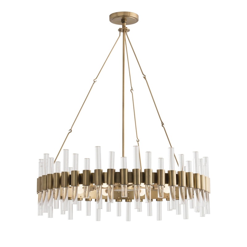 Arteriors 89055 Haskell Eight Light Chandelier Antique Brass