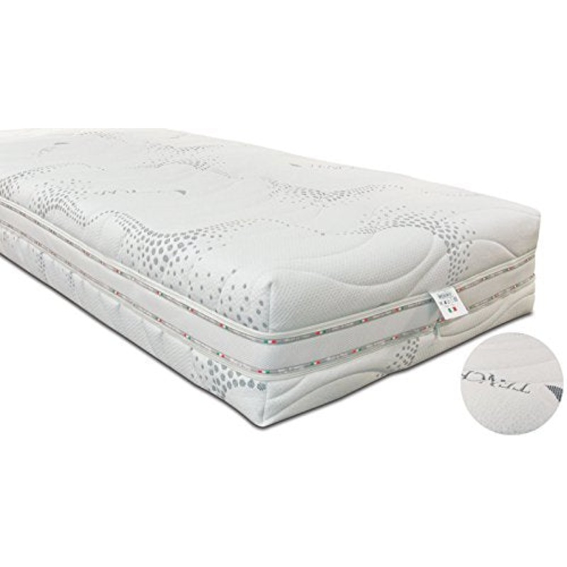 Baldiflex Emporio Fodera per Materasso Singolo in Ten-Cel, Coprimaterasso, con Fascia Traspirante, Sfoderabile con Zip, Atossica, Misura 80x190x18 cm