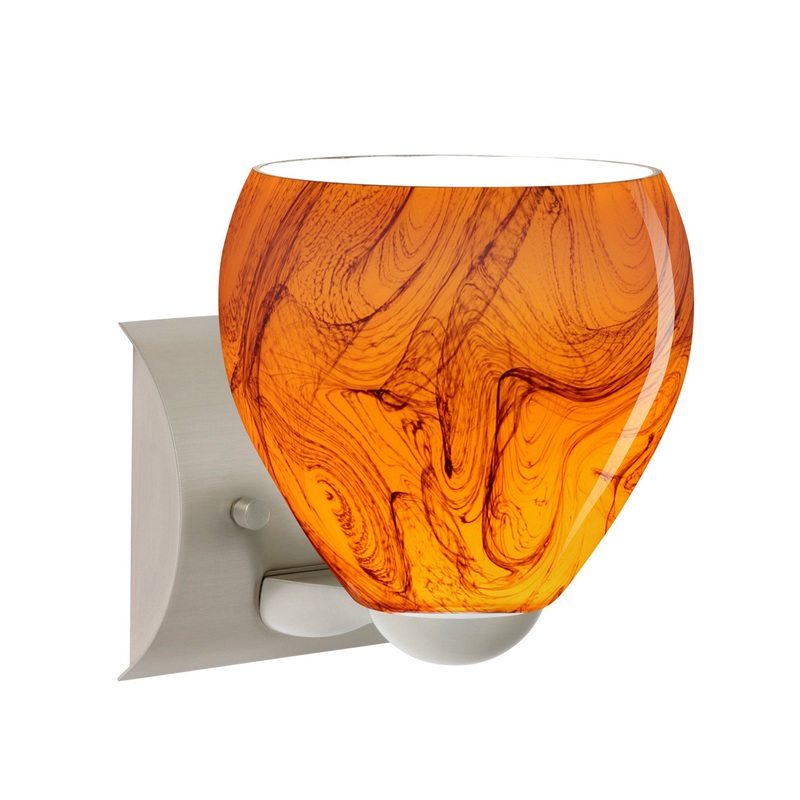 Besa 1WZ-4122HB-LED-SN Bolla One Light Wall Sconce Satin Nickel