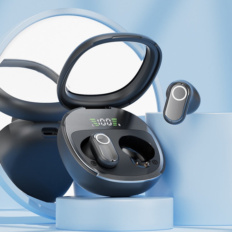 Black Feather-Light TWS Earbuds – Bluetooth 5.4, Hi-Fi Sound, LED Display Case, 60H+ Playtime, Touch Control