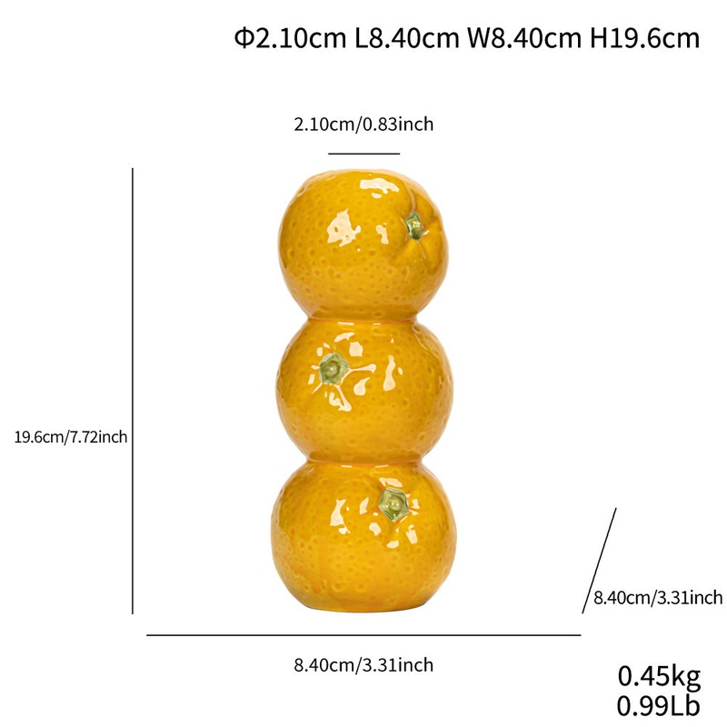 Bright Yellow Whimsical Stacked Orange Ceramic Vase – Modern Nordic Tabletop Decor