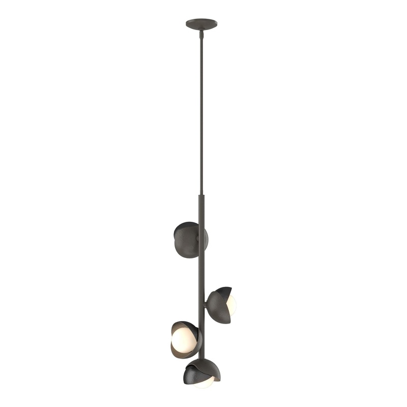 Brooklyn 4-Light Double Shade Vertical Pendant Dark Smoke Ink