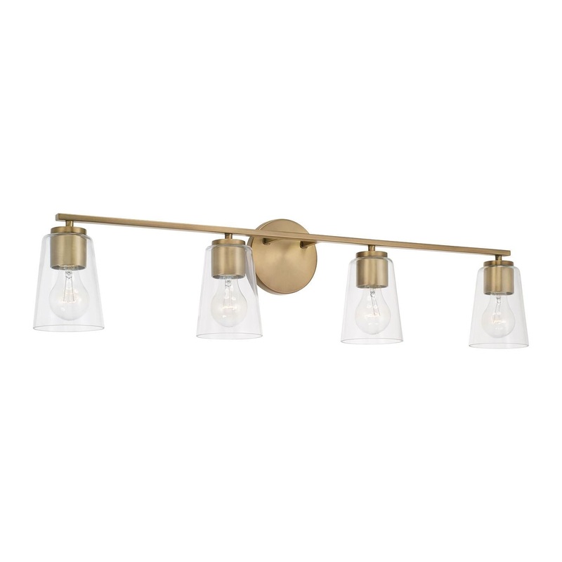 Capital Lighting 148641AD-537 Portman 4 Light Vanity Aged Brass
