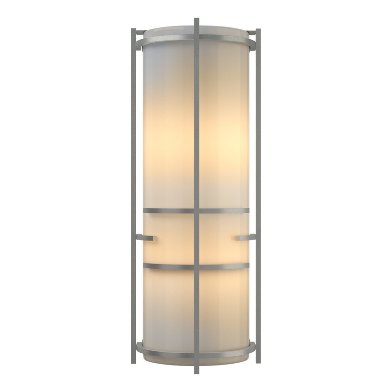Extended Bars Sconce Vintage Platinum Ivory Art Glass (CC)
