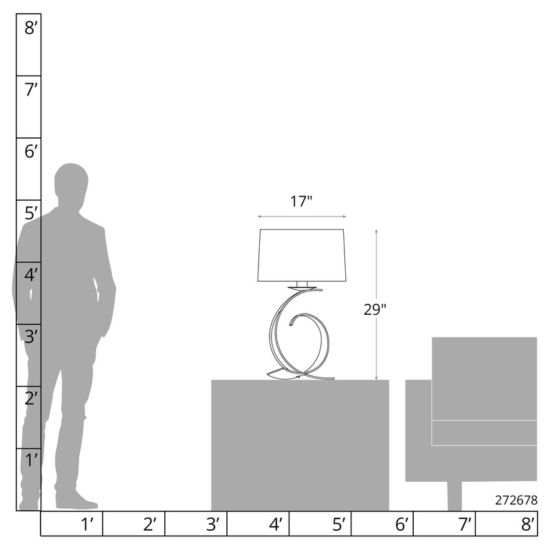 Fullered Impressions Large Table Lamp Ink Flax Shade (SE)