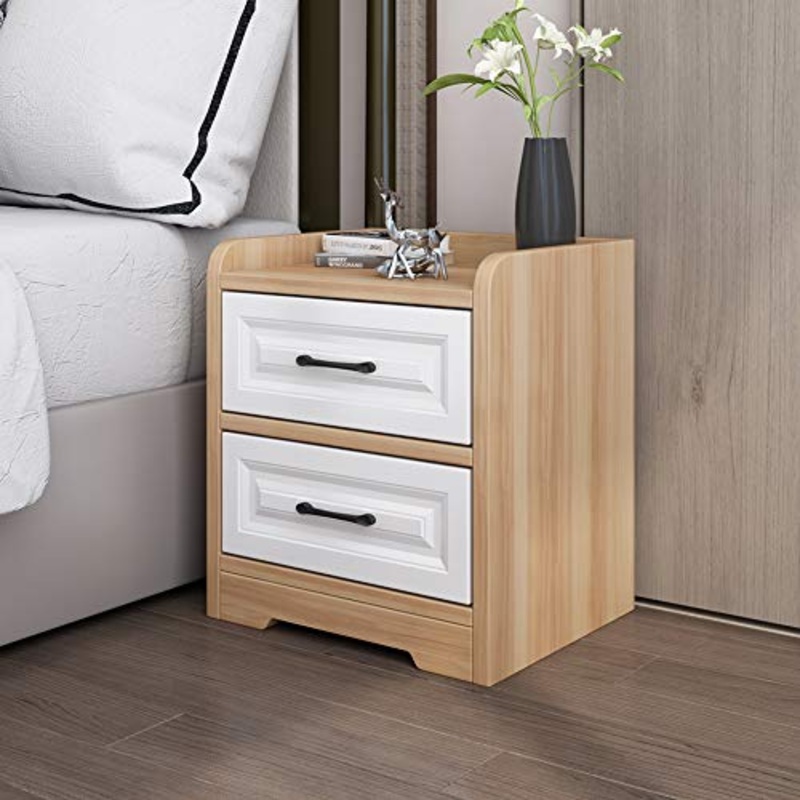 JKGHK Comodino, Tavolino Laterale, Tavolini da Salotto, Armadietto per Archivio, Armadietto per Comodini da Ufficio,Giallo,Double Drawer