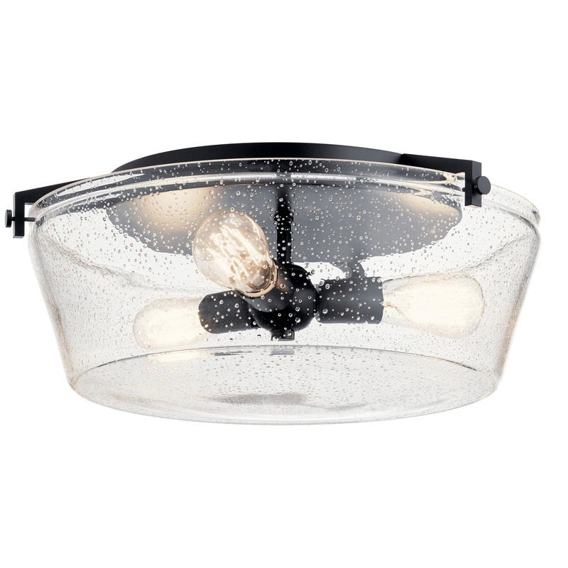 Kichler 45299BK Three Light Flush Mount, Black