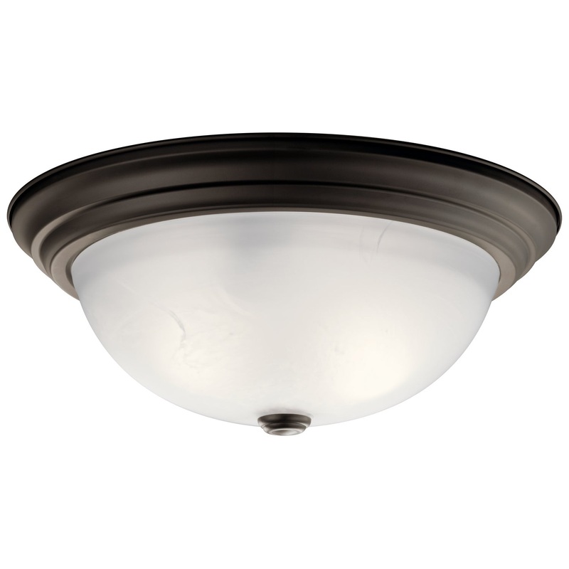 Kichler 8116OZ Three Light Flush Mount, Olde Bronze