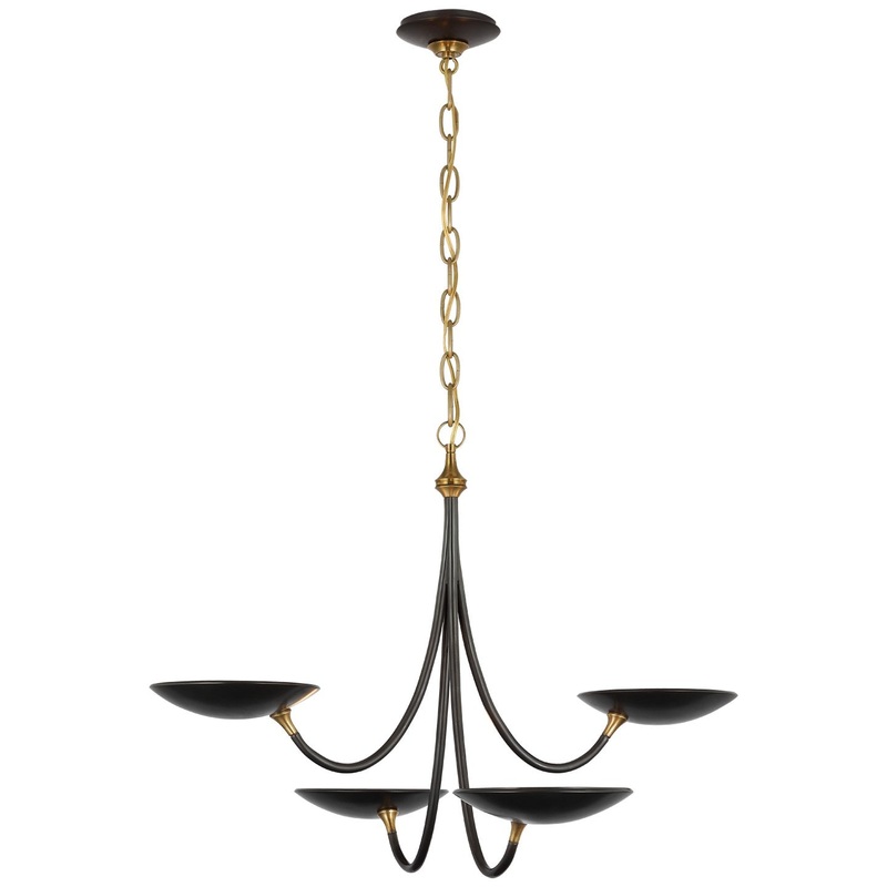 LED Chandelier from the Keira Collection in Bronze And Hand-Rubbed Antique Brass Finish by Visual Comfort Signature