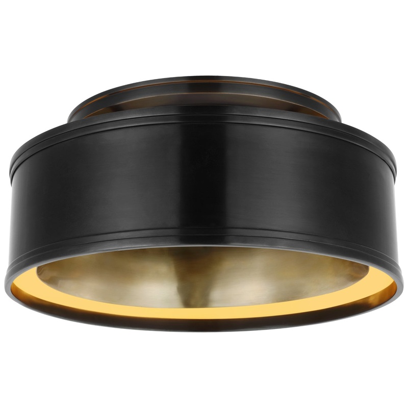LED Flush Mount from the Connery Collection in Bronze Finish by Visual Comfort Signature