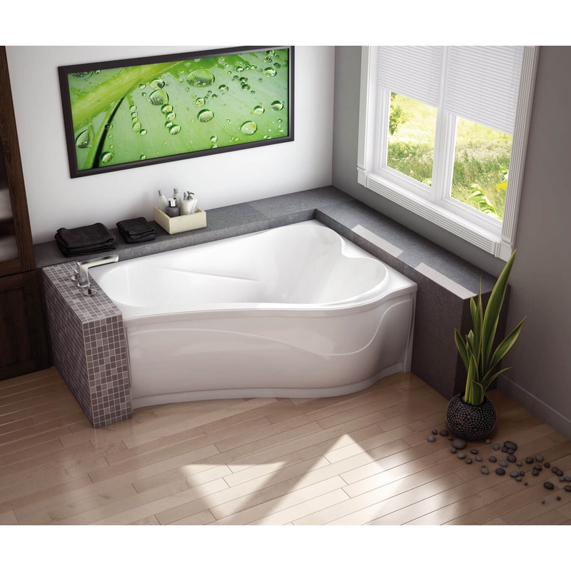 MAAX 105728-L-107-001 Murmur 6043 ASY Acrylic Drop-in Left-Hand Drain Hydrosens Bathtub in White