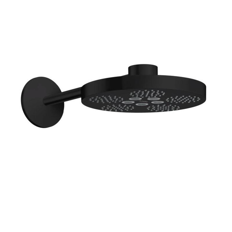 Showerhead One 280 2 Functions with Shower Arm Matte Black 11 Inch 1.75 Gallons per Minute PowderRain Rain