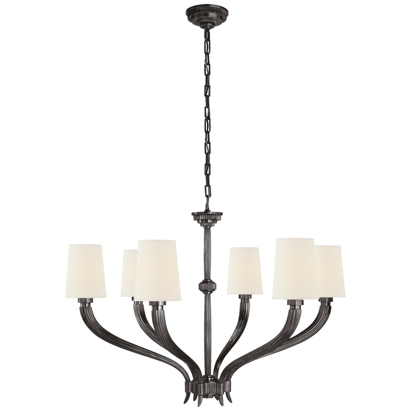 Six Light Chandelier from the Ruhlmann Collection in Bronze Finish by Visual Comfort Signature
