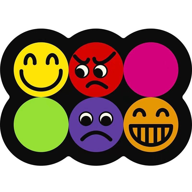 Style 11 Colorful Emoticons Pattern Absorbent Diatomaceous Earth Pet Feeding Mat – Non-Slip & Quick Dry Placemat (50x80cm)