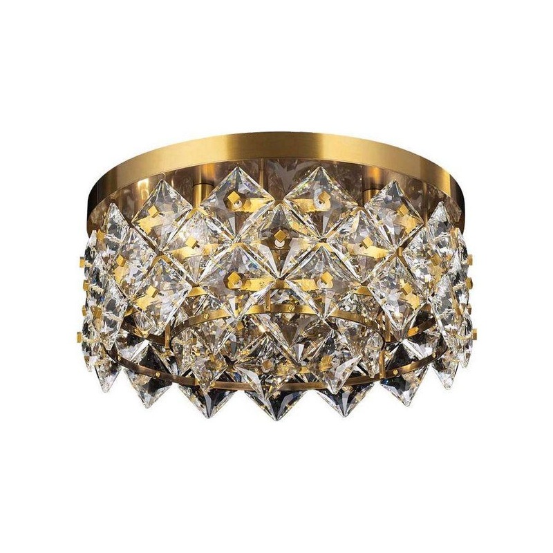The Crown 5-Light Flush Mount Antique Brass