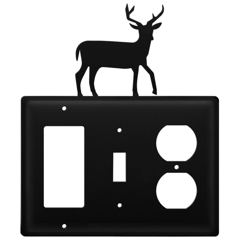 Village Wrought Iron EGSO-3 Triple Deer Single GFI Switch and Outlet Cover CUSTOM Product