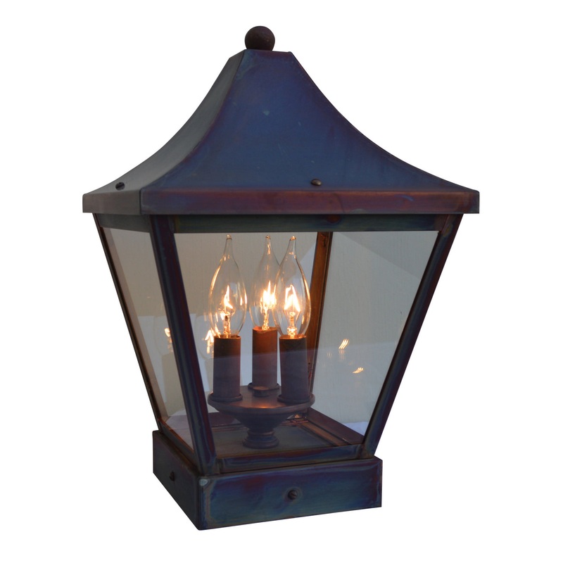 Arroyo NAC-10CLR-RC Nantes Three Light Column Mount Raw Copper