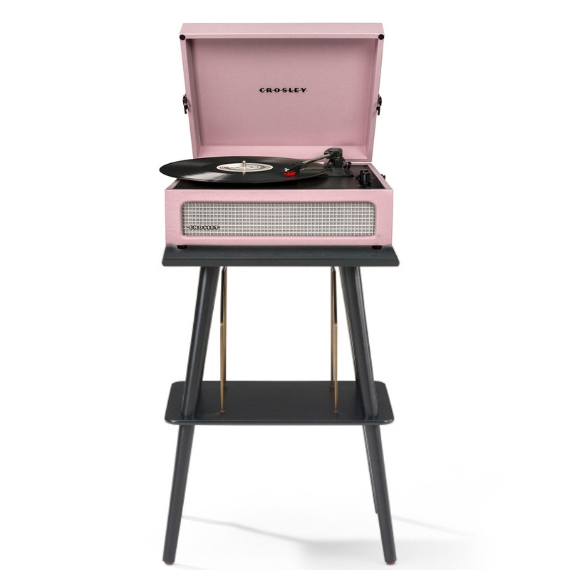 Crosley Voyager Bluetooth Portable Turntable + Entertainment Stand Bundle – Amethyst