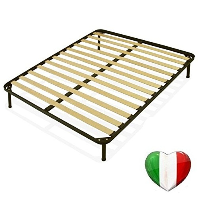 DOLCI SOGNI Rete Matrimoniale 140×190, Doghe Letto Matrimoniale Francese con 4 Piedi Letto Avvitabili, Struttura Letto Matrimoniale 140×190 Interamente in Ferro, 100% Made in Italy