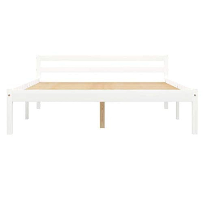 Lasamot Struttura Letto in Legno massello di Pino Bianco, giroletto per Camera da Letto Famiglia Pratico giroletto in Stile Moderno 206 x 146 x 60 cm (Lunghezza x Larghezza x Altezza) con 2 cassetti