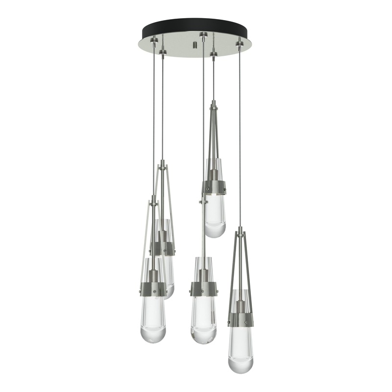 Link 5-Light Clear Glass Pendant Sterling