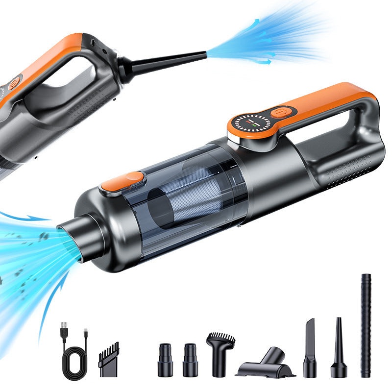 Multi-Function Cordless Handheld Vacuum Cleaner & Blower – Powerful Brushless Motor with Digital Display(Gray Orange)