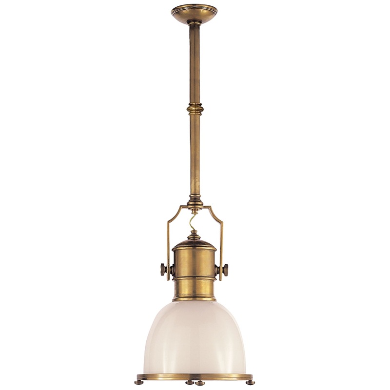 One Light Pendant from the Country Industrial Collection in Antique-Burnished Brass Finish by Visual Comfort Signature