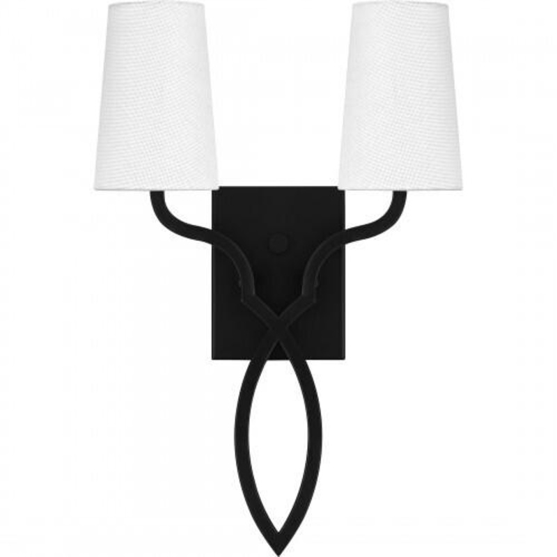 Quoizel QW16130MBK Quoizel Wood Wall 2 light matte black Wall Sconce