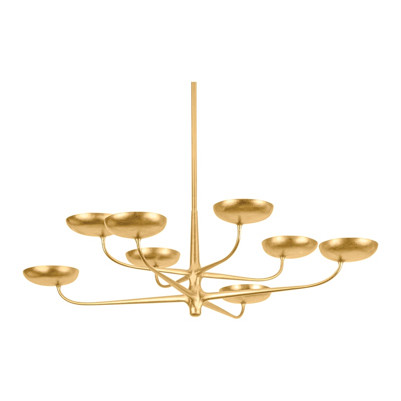 Taormina 8-Light LED Chandelier Vintage Gold Leaf