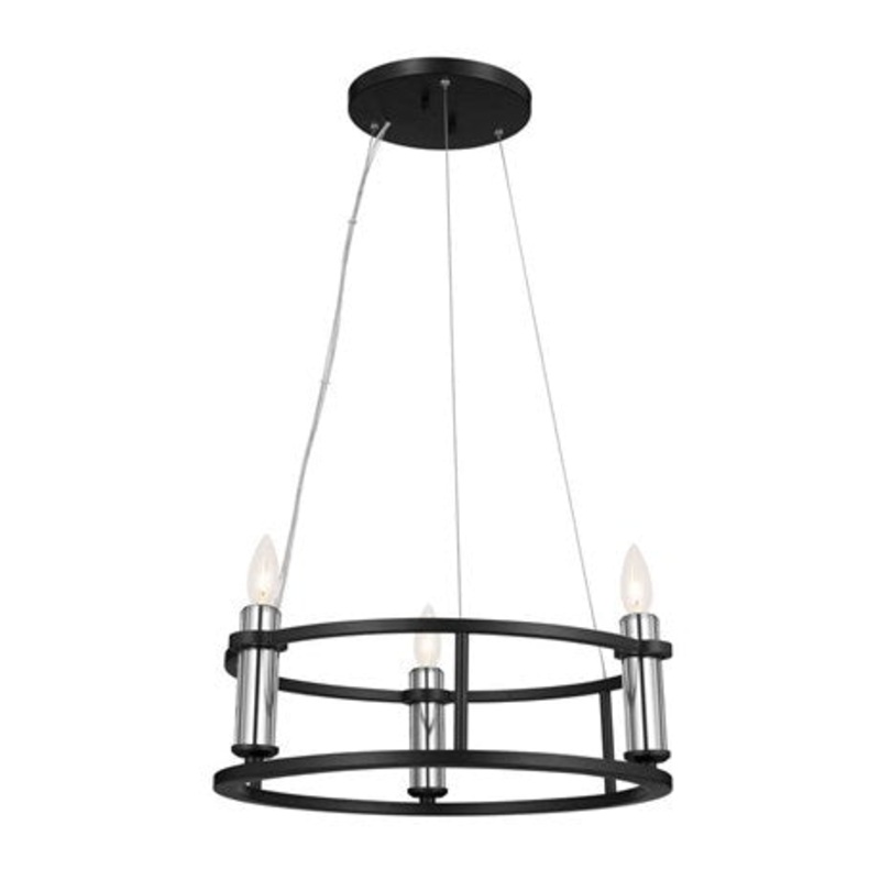 Three Light Mini Chandelier from the Rosalind Collection in Black Finish by Kichler