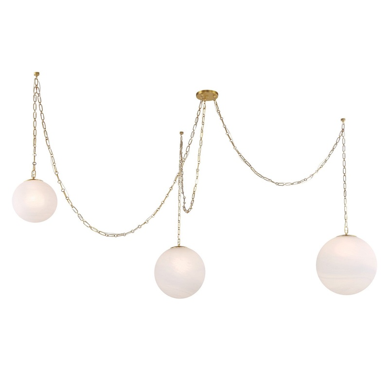 Three Light Pendant from the Marbelle Collection in Legacy Brass Finish by Minka-Lavery