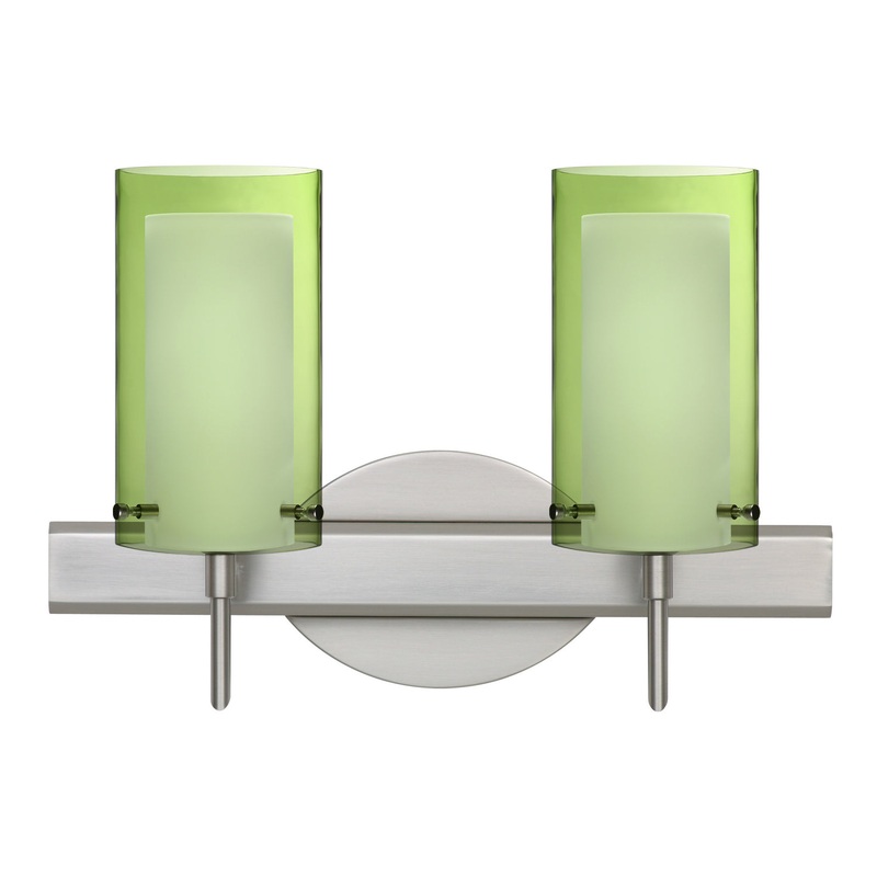 Besa 2SW-L44007-SN Pahu Two Light Wall Sconce Satin Nickel