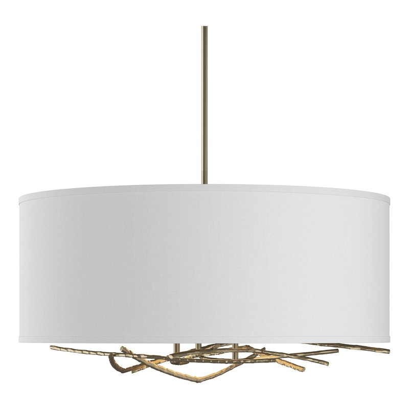 Brindille Drum Shade Pendant Soft Gold Natural Anna Shade (SF)