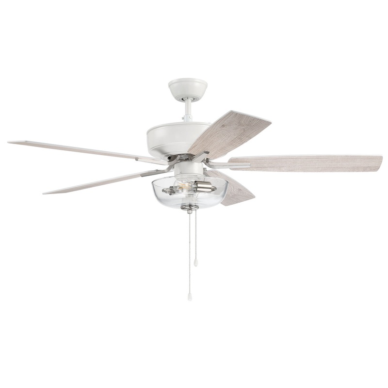 Craftmade P101WPLN5-52WWOK Pro Plus 101 52″Ceiling Fan White/Polished Nickel