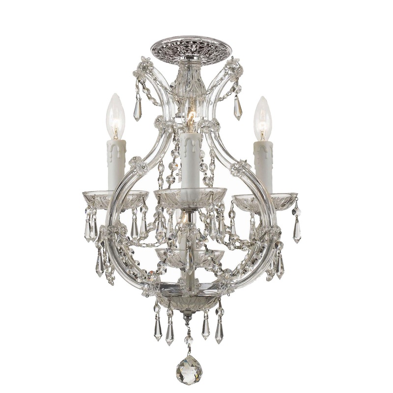 Crystorama 4473-CH-CL-MWP_CEILING Maria Theresa Four Light Semi Flush Mount Polished Chrome