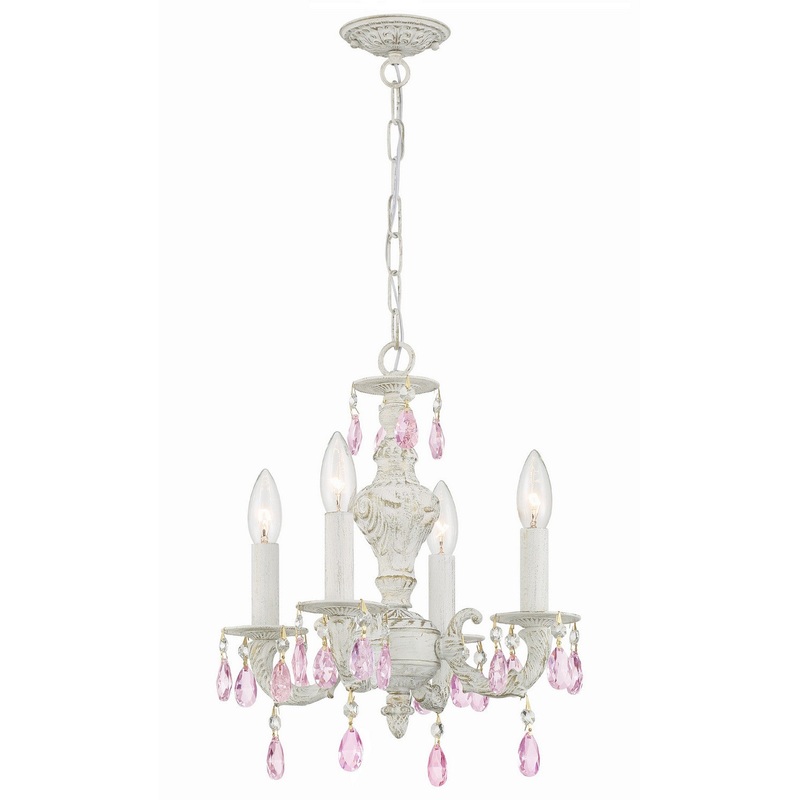 Crystorama 5024-AW-RO-MWP Paris Market Four Light Mini Chandelier Antique White