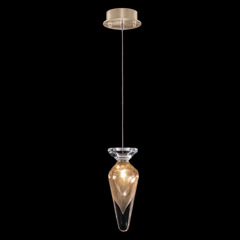 Essence 5.5″W Round Drop Light Gold/Gold Tear