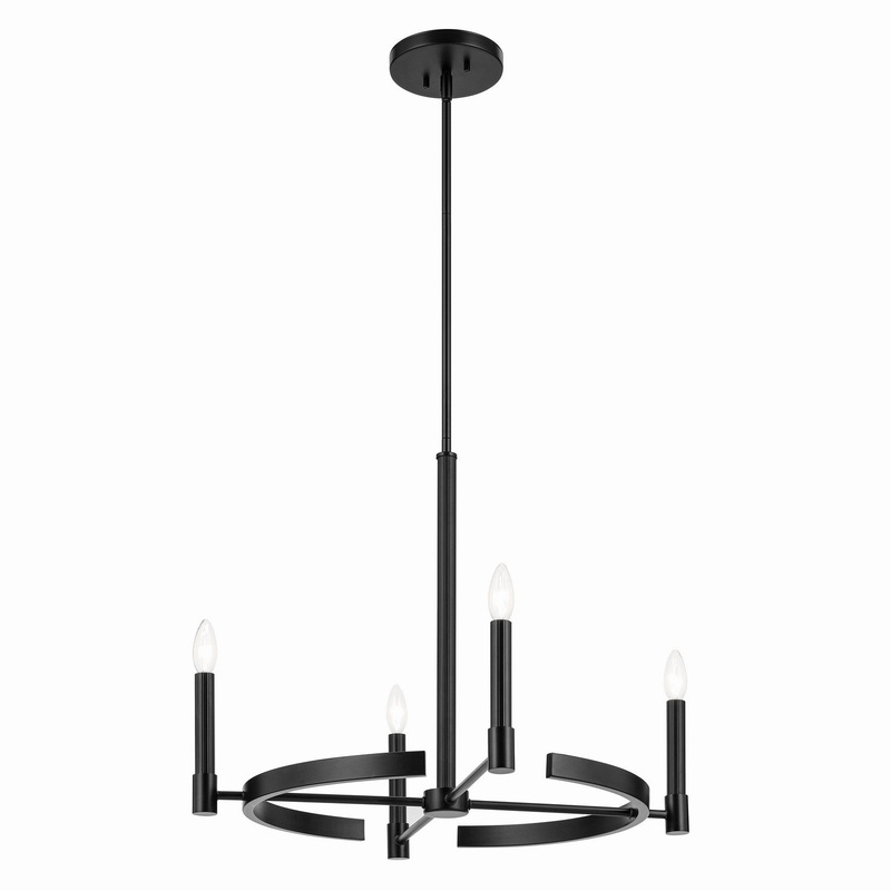 Four Light Chandelier from the Tolani Collection in Black Finish by Kichler