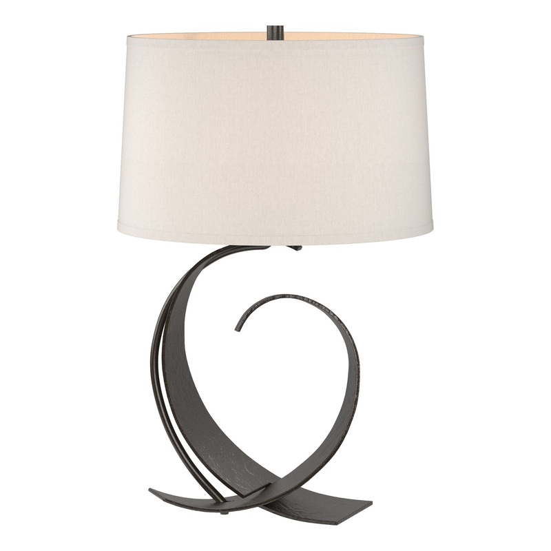 Fullered Impressions Table Lamp Oil Rubbed Bronze Flax Shade (SE)
