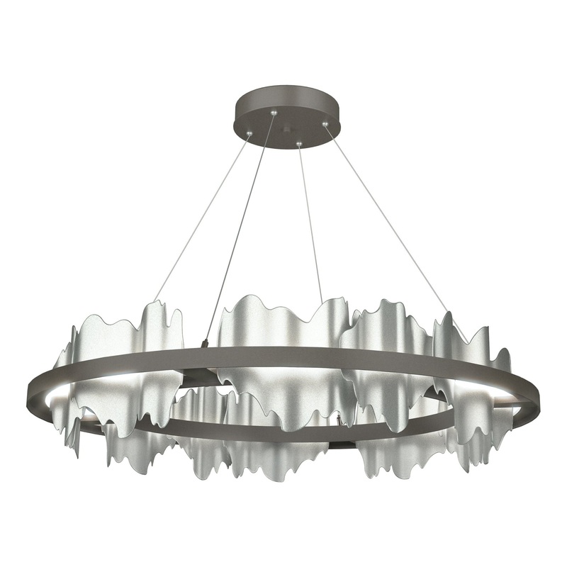 Hildene Circular LED Pendant Dark Smoke Vintage Platinum